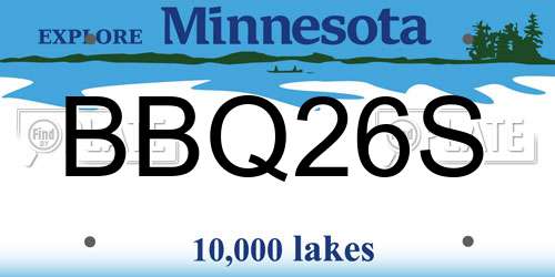 BBQ26S Minnesota License Plate