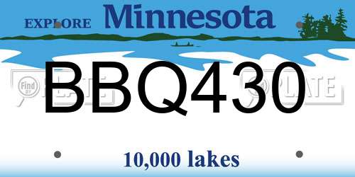 BBQ430 Minnesota License Plate