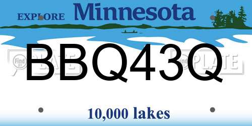 BBQ43Q Minnesota License Plate