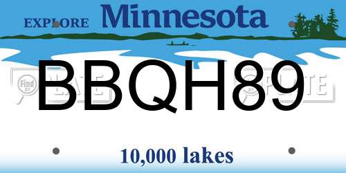 BBQH89 Minnesota License Plate