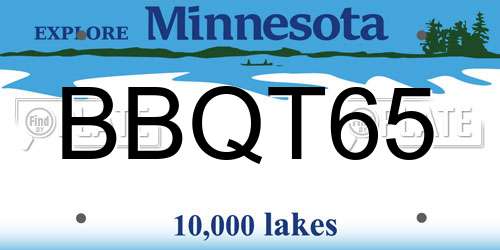 BBQT65 Minnesota License Plate