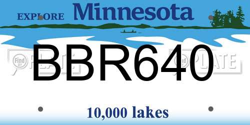 BBR640 Minnesota License Plate