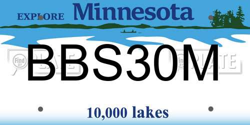 BBS30M Minnesota License Plate