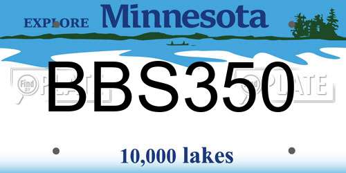 BBS350 Minnesota License Plate