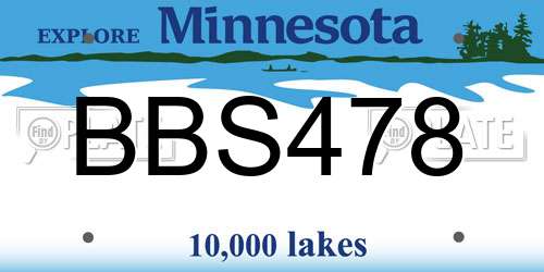 BBS478 Minnesota License Plate