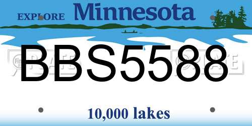 BBS5588 Minnesota License Plate