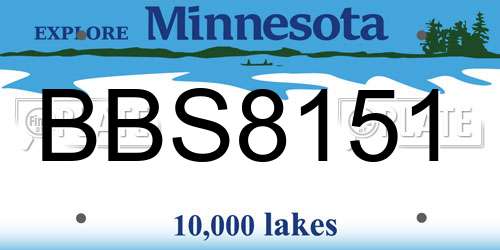 BBS8151 Minnesota License Plate