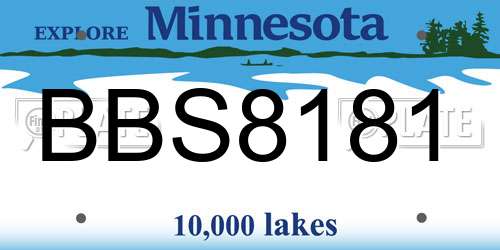 BBS8181 Minnesota License Plate