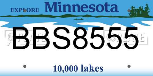 BBS8555 Minnesota License Plate