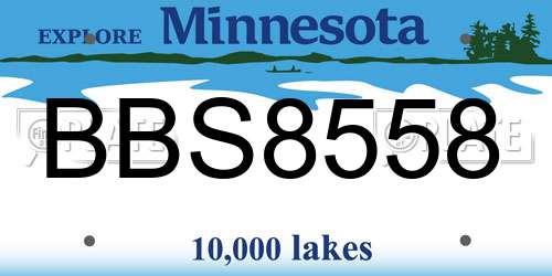 BBS8558 Minnesota License Plate