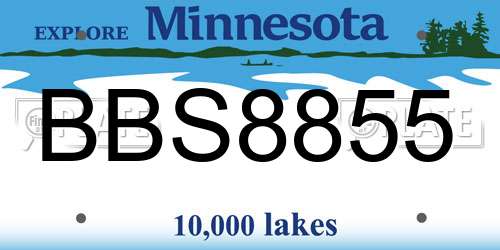 BBS8855 Minnesota License Plate