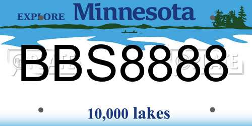 BBS8888 Minnesota License Plate