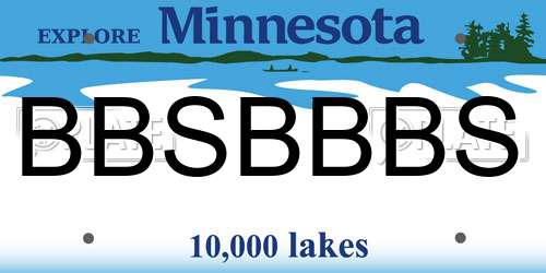 BBSBBBS Minnesota License Plate
