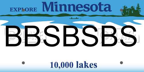 BBSBSBS Minnesota License Plate