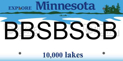 BBSBSSB Minnesota License Plate