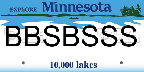 BBSBSSS Minnesota License Plate