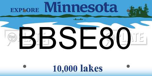 BBSE80 Minnesota License Plate