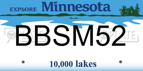 BBSM52 Minnesota License Plate