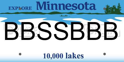 BBSSBBB Minnesota License Plate