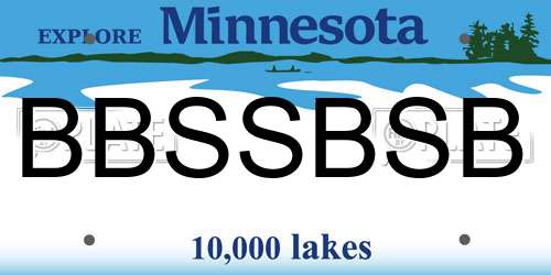 BBSSBSB Minnesota License Plate