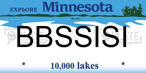 BBSSISI Minnesota License Plate