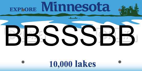BBSSSBB Minnesota License Plate