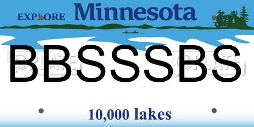 BBSSSBS Minnesota License Plate
