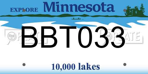 BBT033 Minnesota License Plate