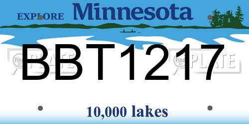 BBT1217 Minnesota License Plate