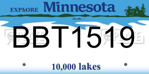 BBT1519 Minnesota License Plate