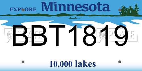 BBT1819 Minnesota License Plate