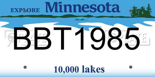 BBT1985 Minnesota License Plate