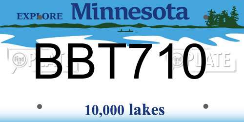 BBT710 Minnesota License Plate