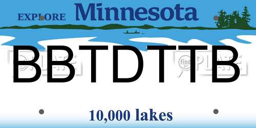 BBTDTTB Minnesota License Plate