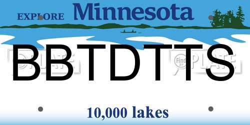 BBTDTTS Minnesota License Plate
