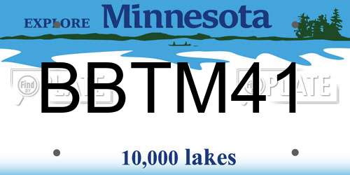 BBTM41 Minnesota License Plate