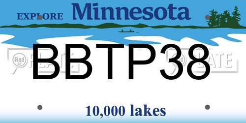BBTP38 Minnesota License Plate