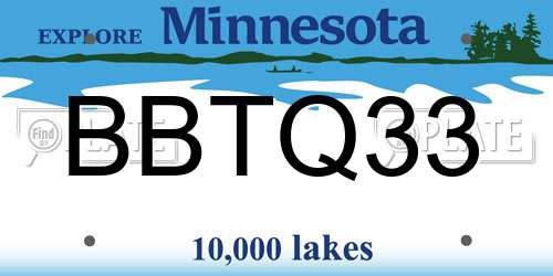 BBTQ33 Minnesota License Plate