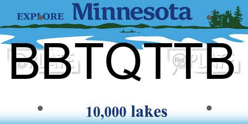 BBTQTTB Minnesota License Plate
