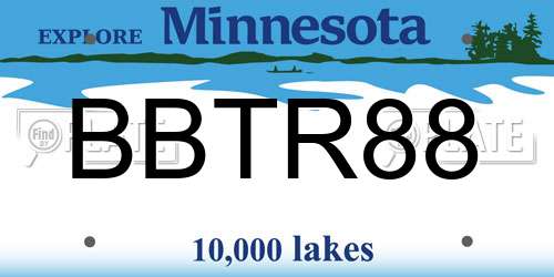 BBTR88 Minnesota License Plate