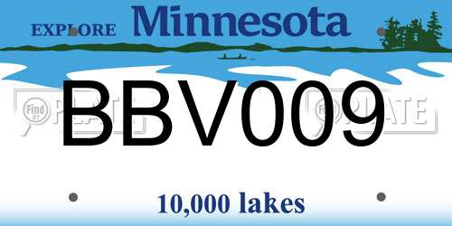 BBV009 Minnesota License Plate