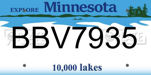 BBV7935 Minnesota License Plate