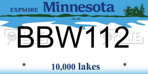 BBW112 Minnesota License Plate