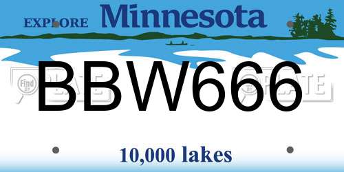 BBW666 Minnesota License Plate