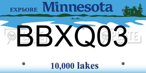 BBXQ03 Minnesota License Plate