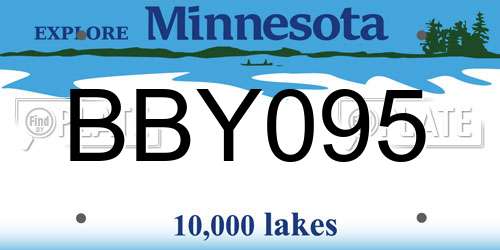 BBY095 Minnesota License Plate