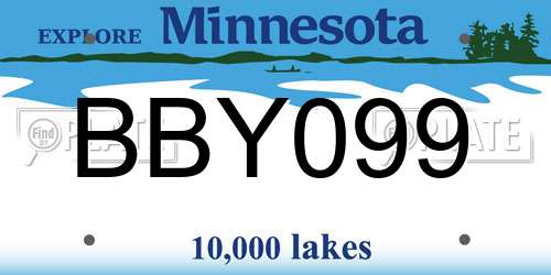 BBY099 Minnesota License Plate