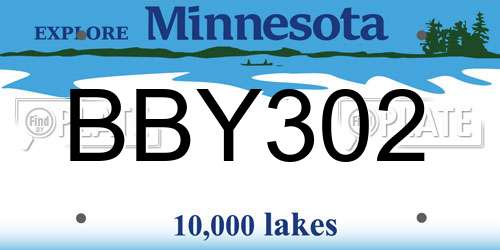BBY302 Minnesota License Plate