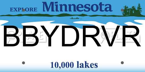 BBYDRVR Minnesota License Plate