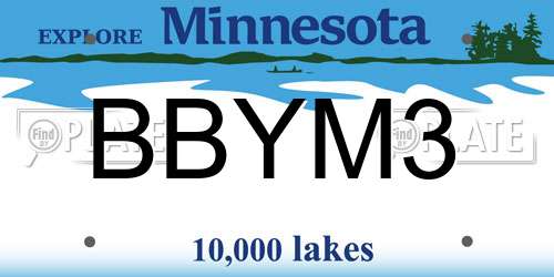 BBYM3 Minnesota License Plate